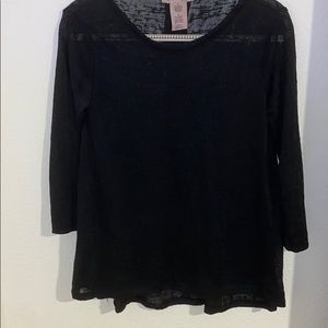 Philosophy Black Long Sleeve Blouse